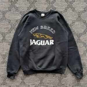 Vintage Jaguar Sweatshirt Mens XL Black  90s Racing Automobile Motorsport Puff
